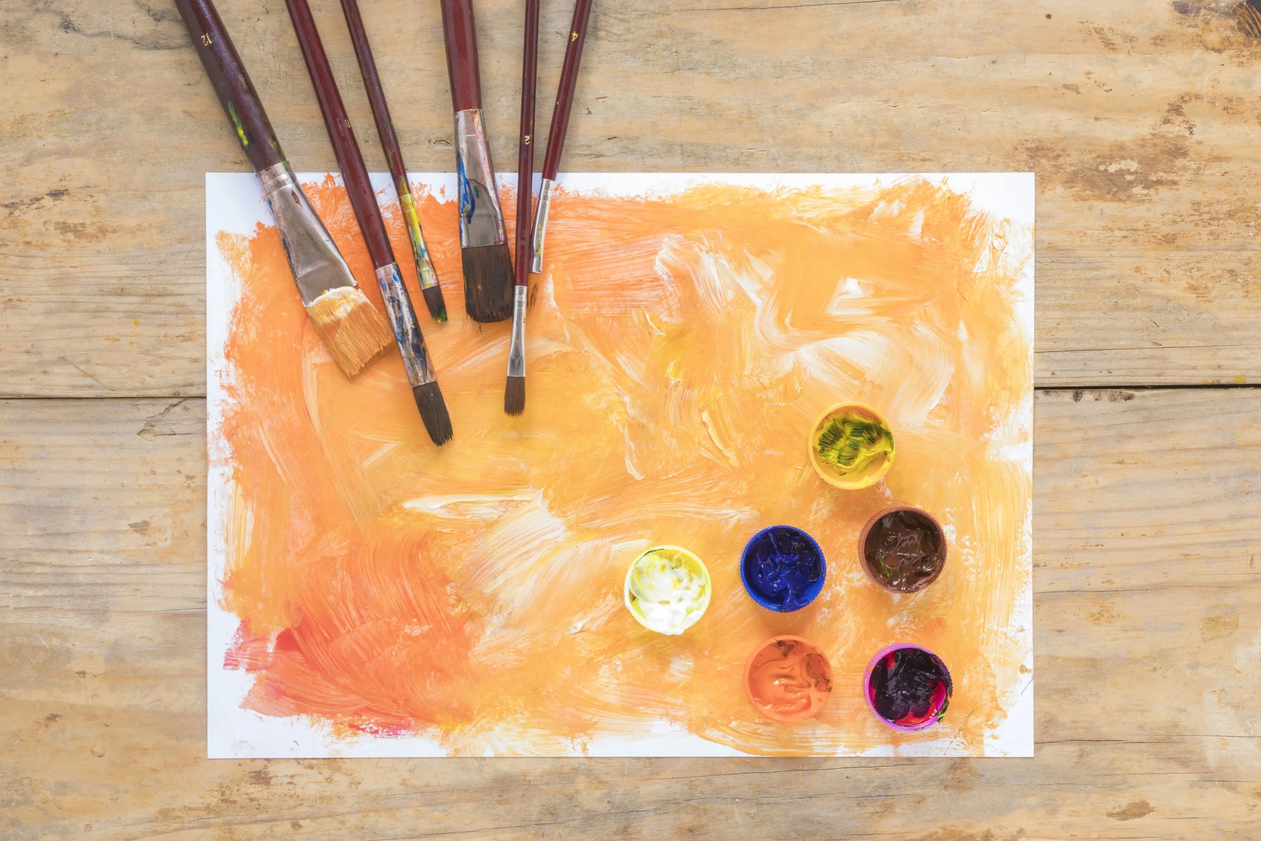 composition gouache paintbrushes paper scaled 1
